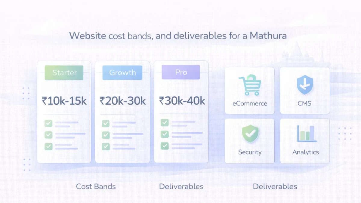 Mathura website deliverables infographic