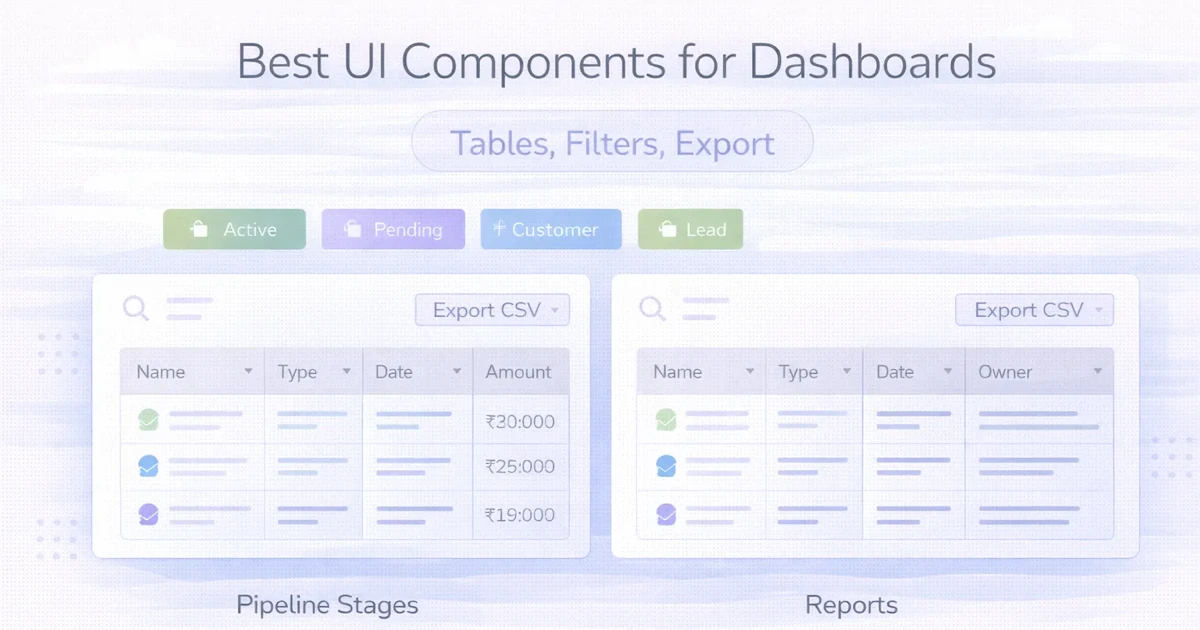 Best UI Components for Dashboards (Tables, Filters, Export)