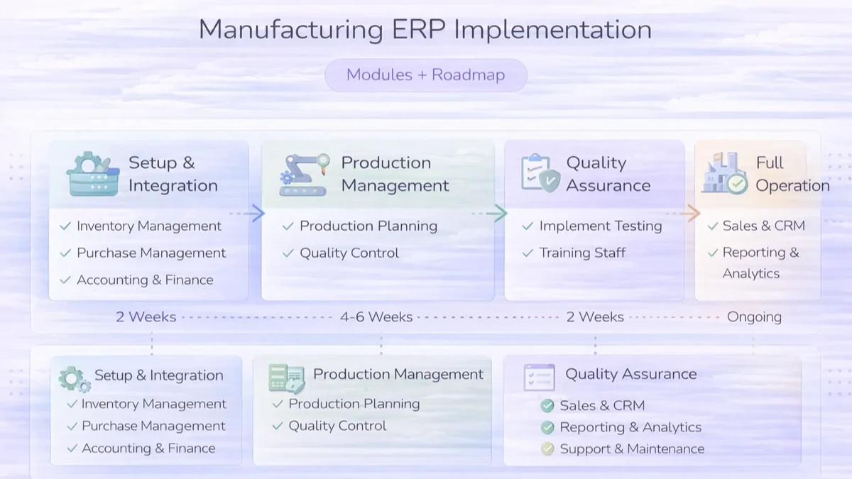 Manufacturing ERP roadmap infographic