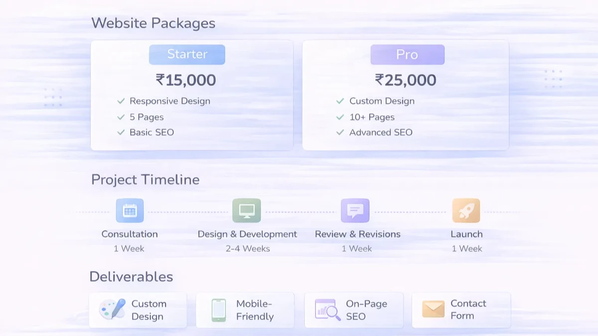 Dehradun website packages infographic