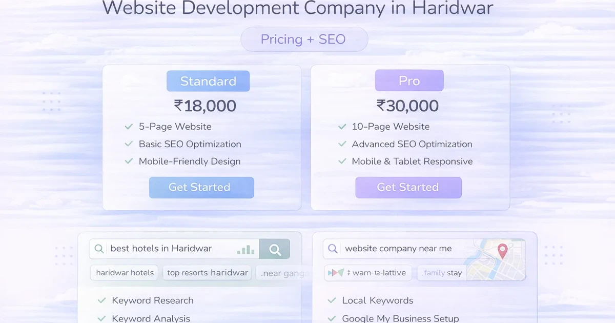 Website Development Company in Haridwar (2026): Pricing + SEO