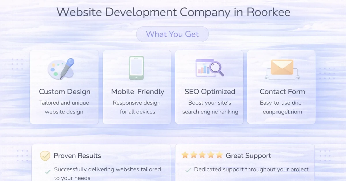 Website Development Company in Roorkee (2026): What You Get