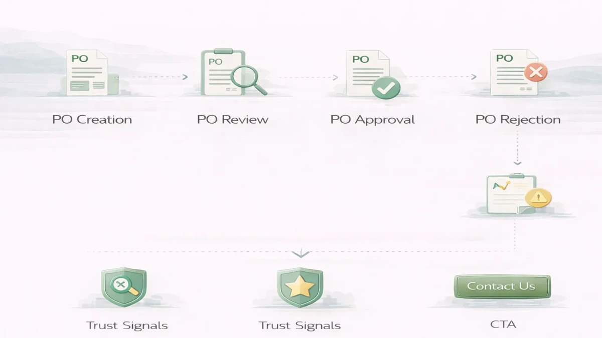 PO approval workflow infographic