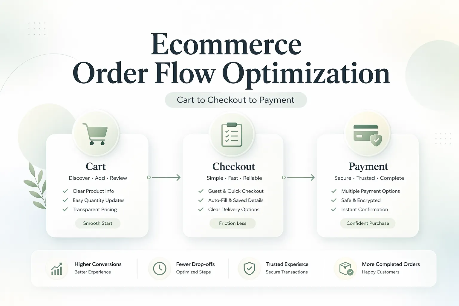 Ecommerce Order Flow Optimization (Cart → Checkout → Payment)