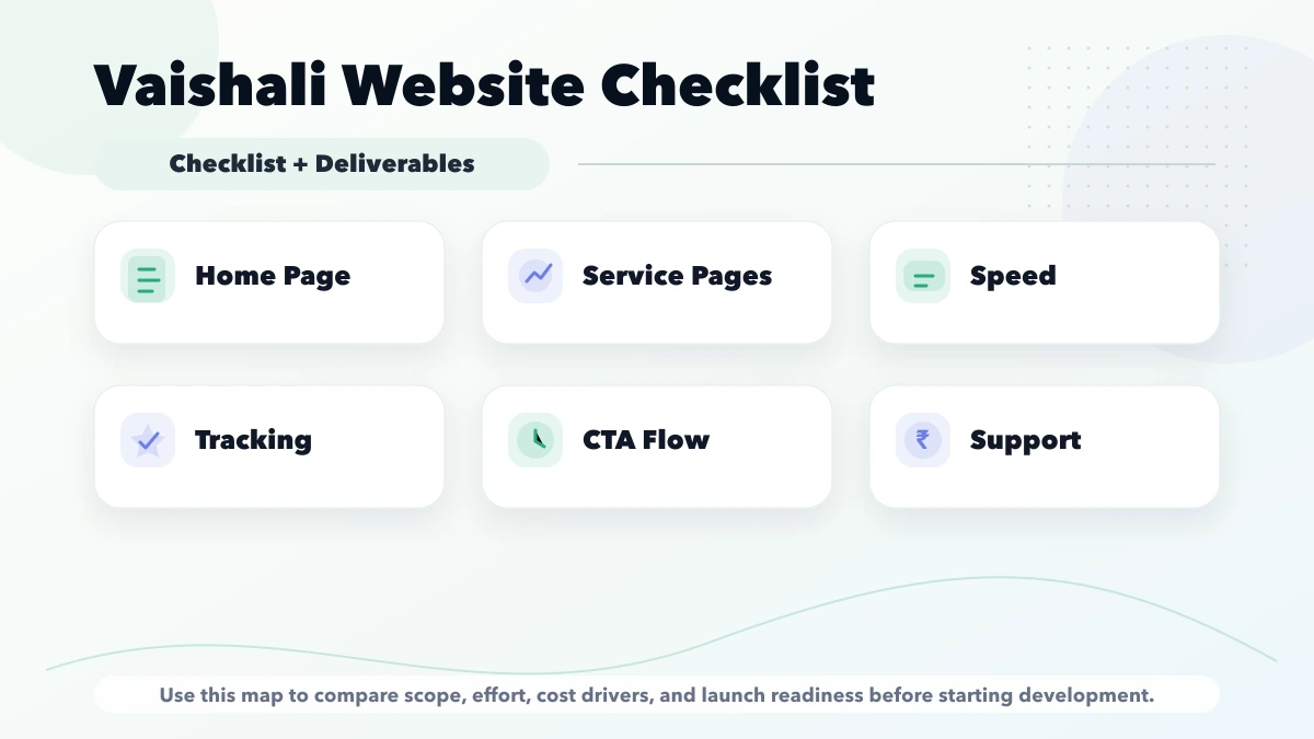 Vaishali website checklist