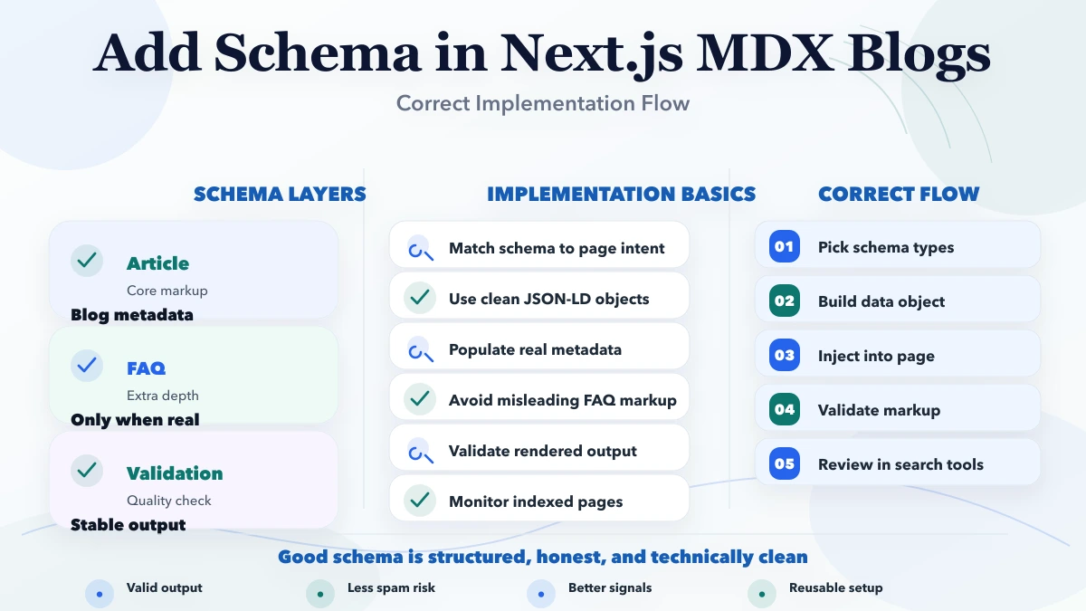 How to add schema correctly in Next.js MDX blogs infographic