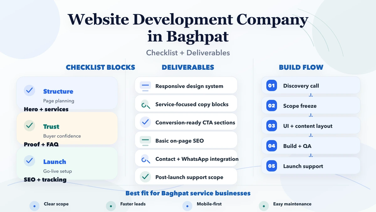 Website Development Company in Baghpat 2026 infographic