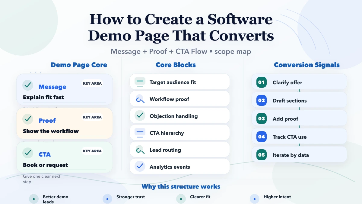 How to Create a Software Demo Page That Converts framework infographic