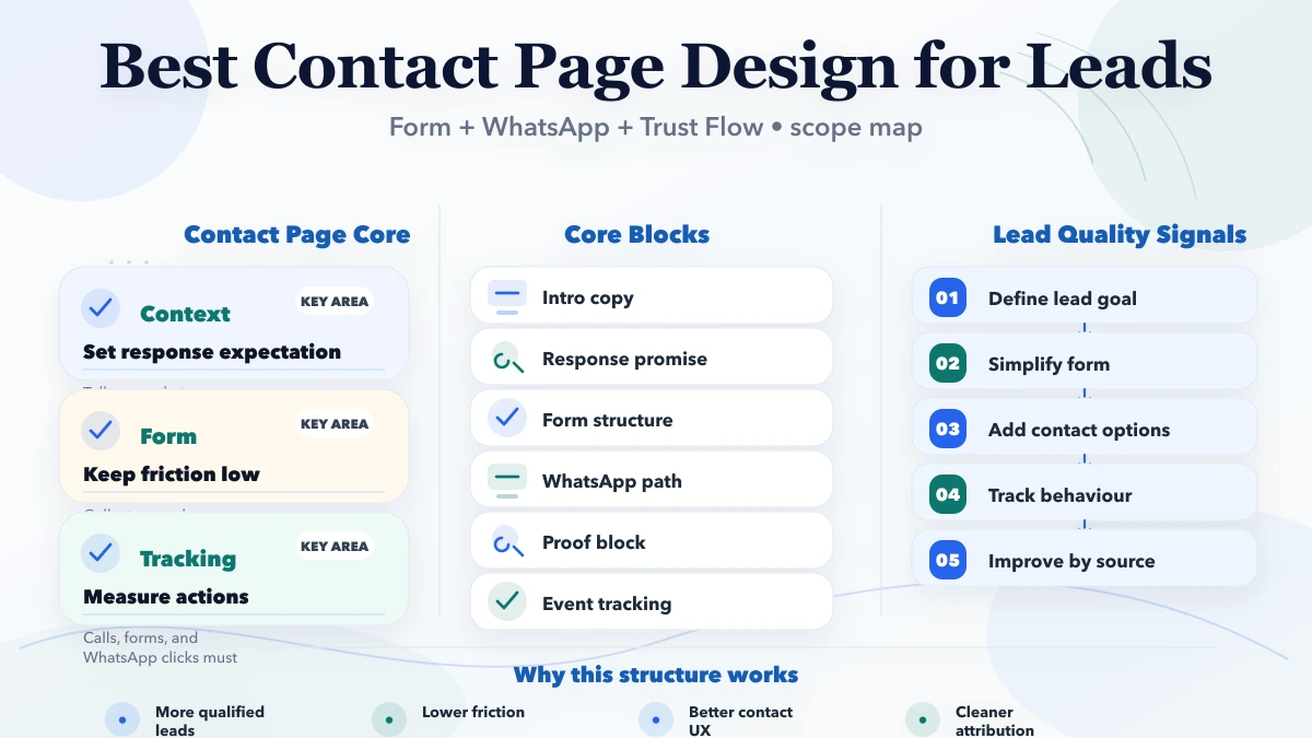 Best “Contact” Page Design for Leads framework infographic