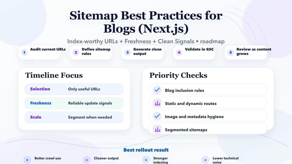 Sitemap Best Practices for Blogs (Next.js) roadmap infographic