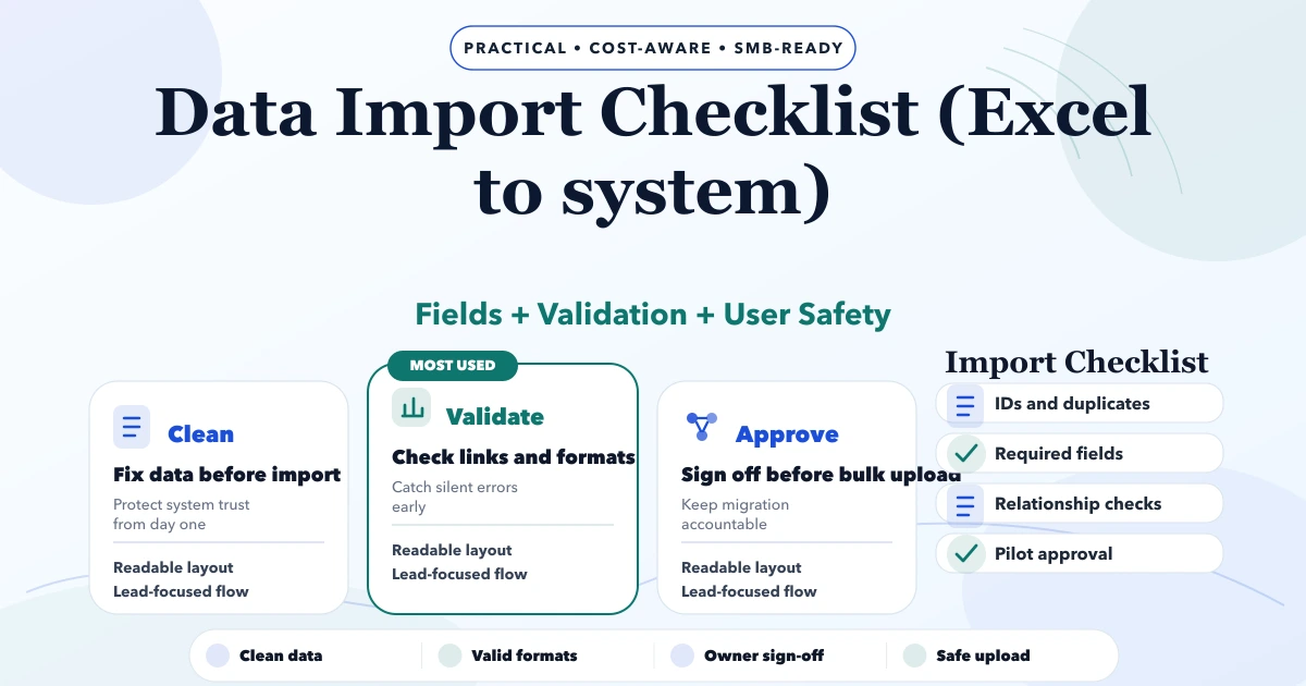 Data Import Checklist (Excel to system)