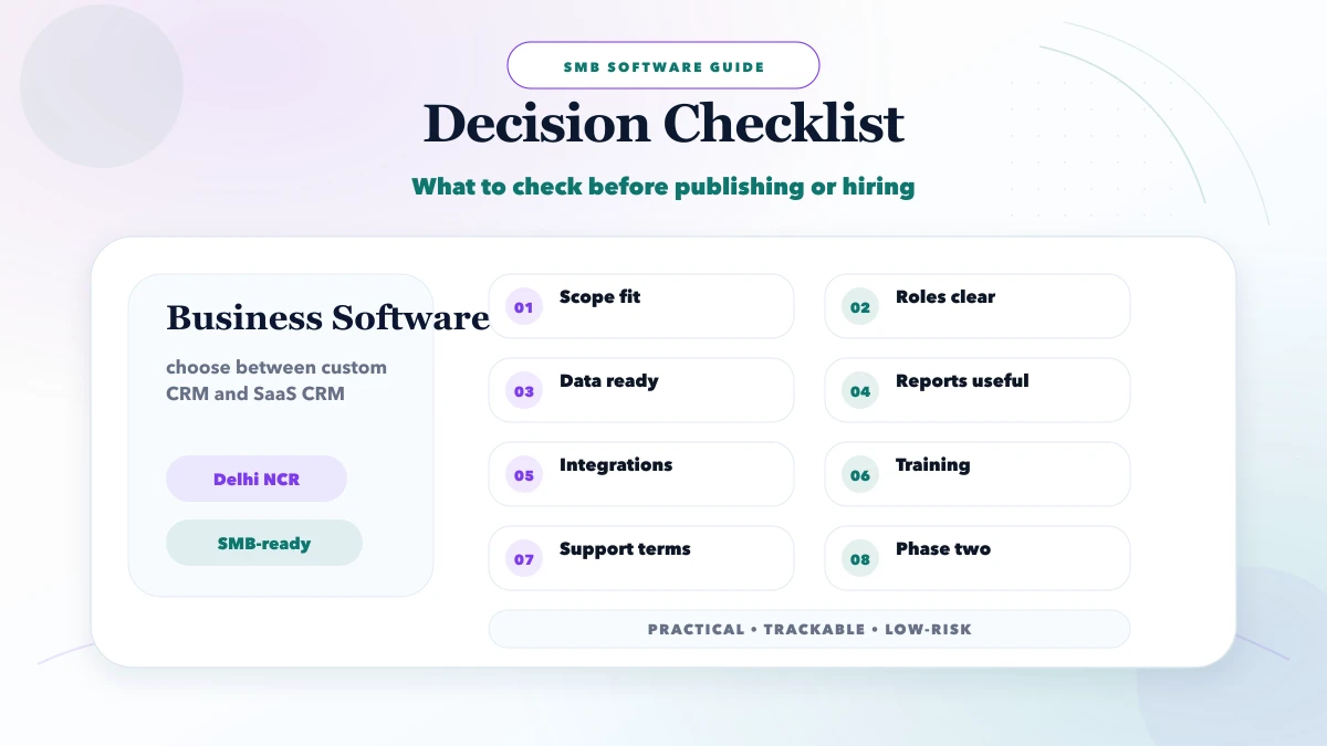 CRM developer near me: custom vs SaaS checklist