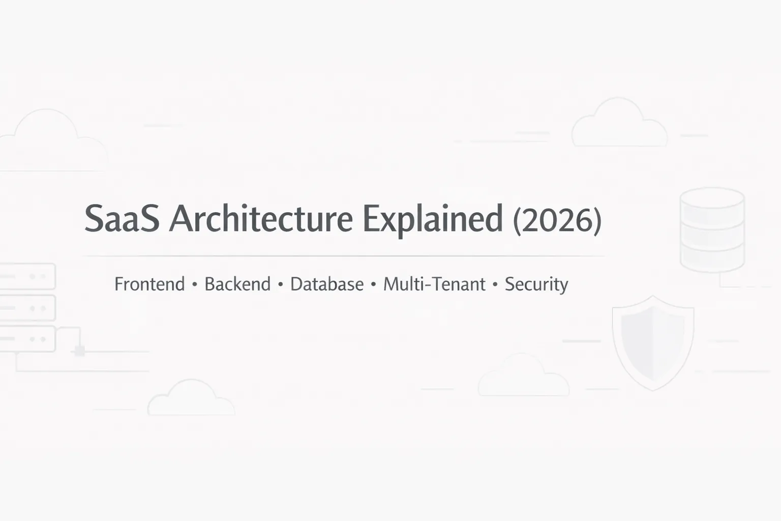 SaaS Architecture Explained (2026): Complete Guide to Multi-Tenant Systems, Security & Scaling
