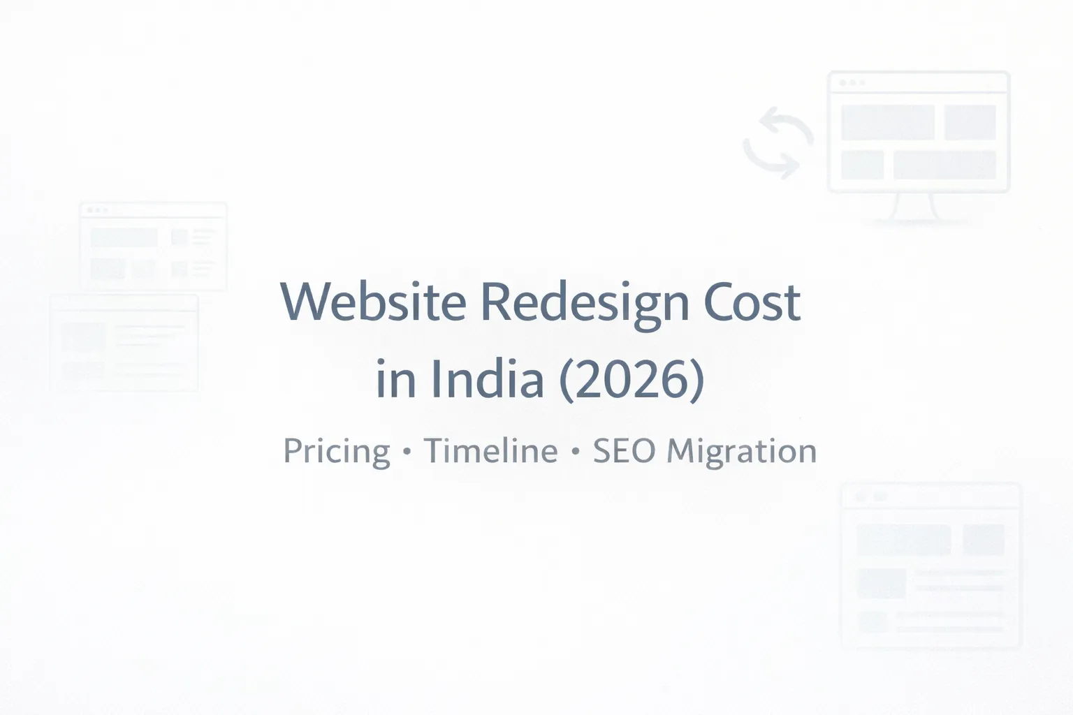 Website Redesign Cost in India (2026): Pricing, Timeline, SEO Migration & Checklist