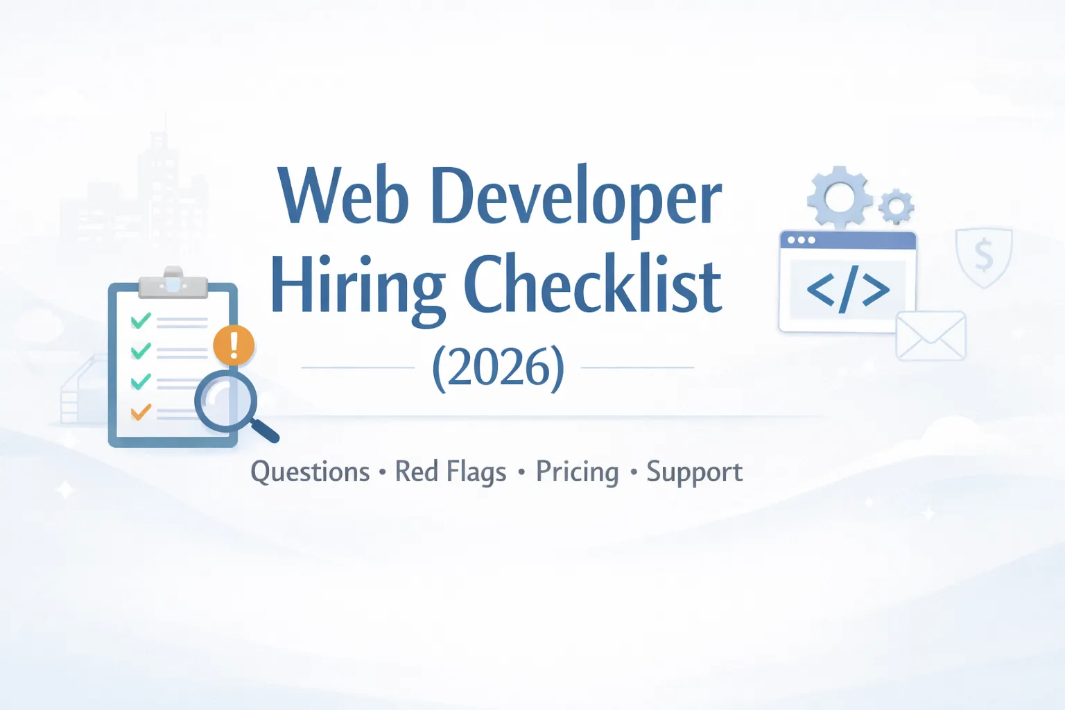 What to Ask Before Hiring a Web Developer (2026): Checklist, Red Flags, Pricing & Contract Tips
